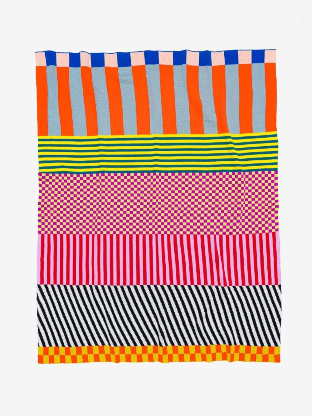 Verloop Colorful Pattern Patch Knit Throw Blanket